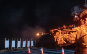 Marines aboard USS America (LHA 6) Conduct Deck Shoot