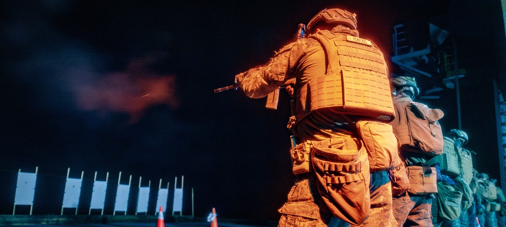 Marines aboard USS America (LHA 6) Conduct Deck Shoot