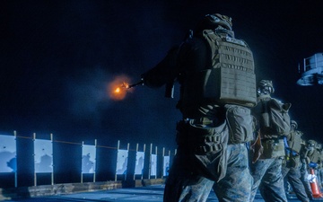 Marines aboard USS America (LHA 6) Conduct Deck Shoot