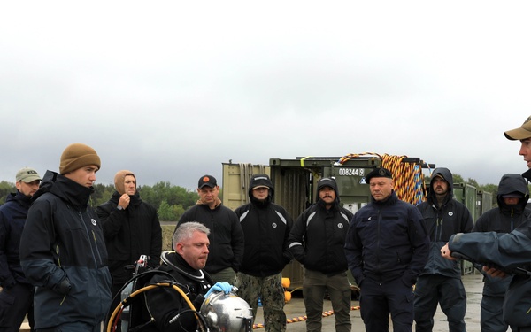 U.S. Navy Divers, Latvian Divers Remove Navigation Hazard During BALTOPS 25