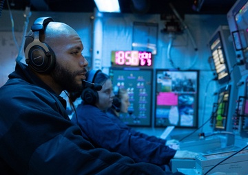Sailor Stands Watch Aboard USS Curtis Wilbur (DDG 54)