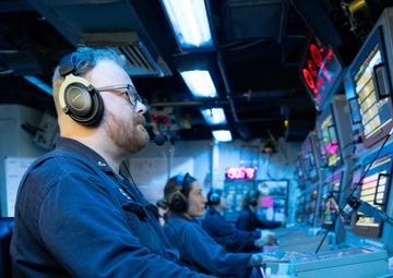 Sailor Stands Watch Aboard USS Curtis Wilbur (DDG 54)