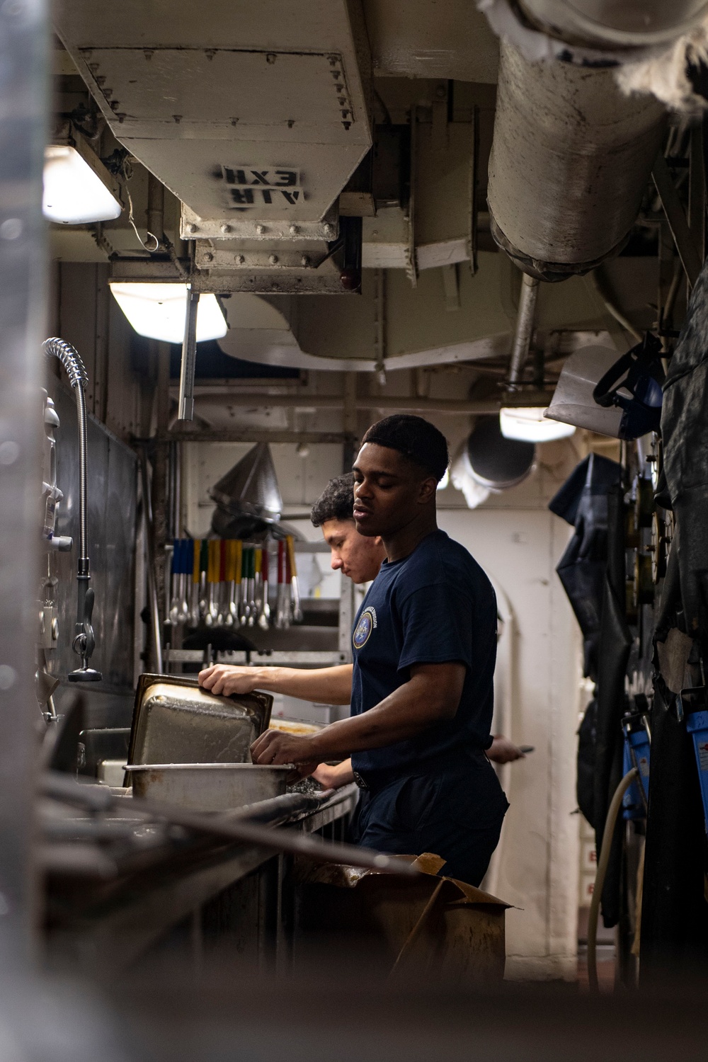 Nimitz Sailors Clean Dishes