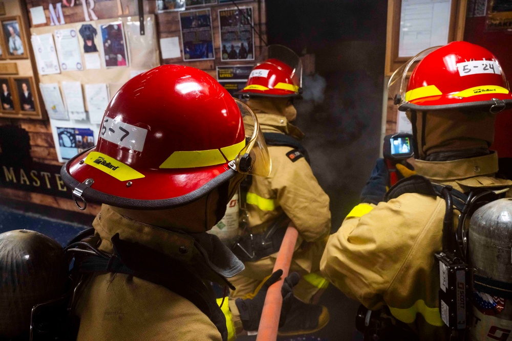 Nimitz Sailors Conduct Damage Control Drill