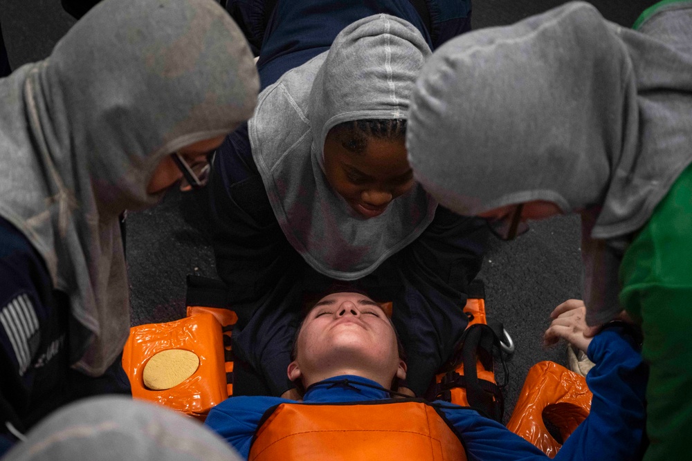 Nimitz Sailors Conduct Damage Control Drill