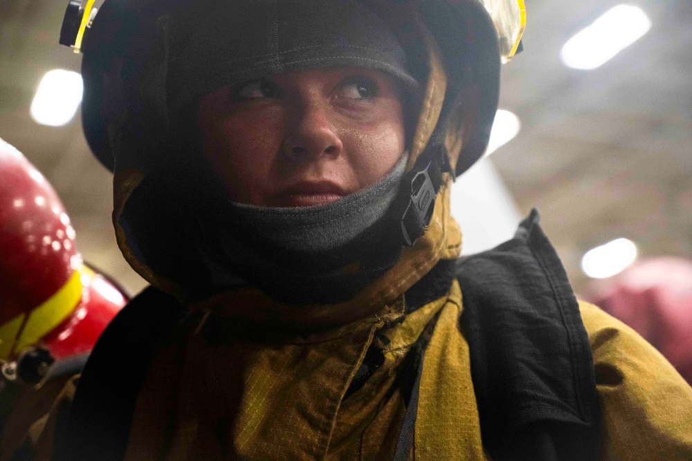 Nimitz Sailors Conduct Damage Control Drill