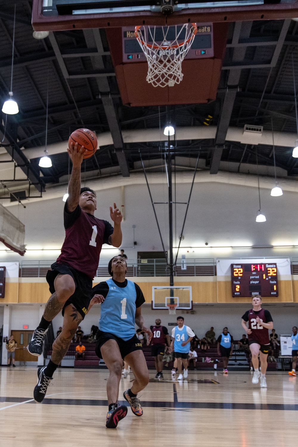 Soldiers Compete in Basketball During KATUSA Friendship Week