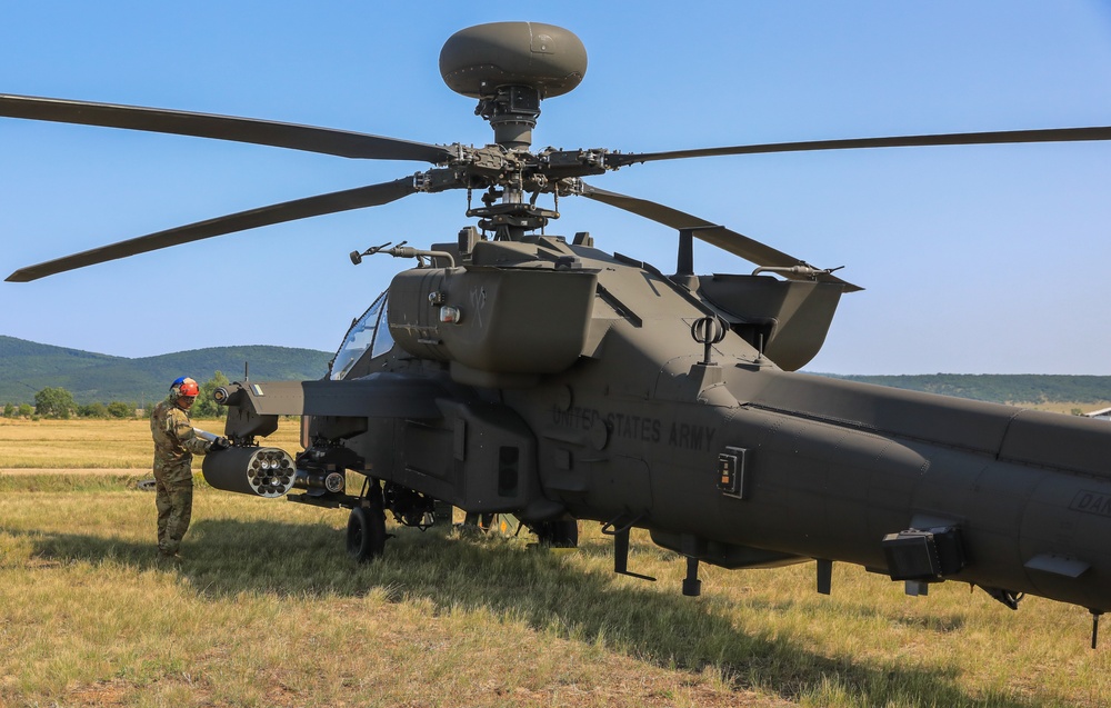 12CAB Soldiers showcase Apache lethality during Saber Guardian 25