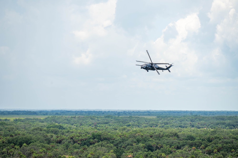 Rescue Airmen conduct two-ship training flight