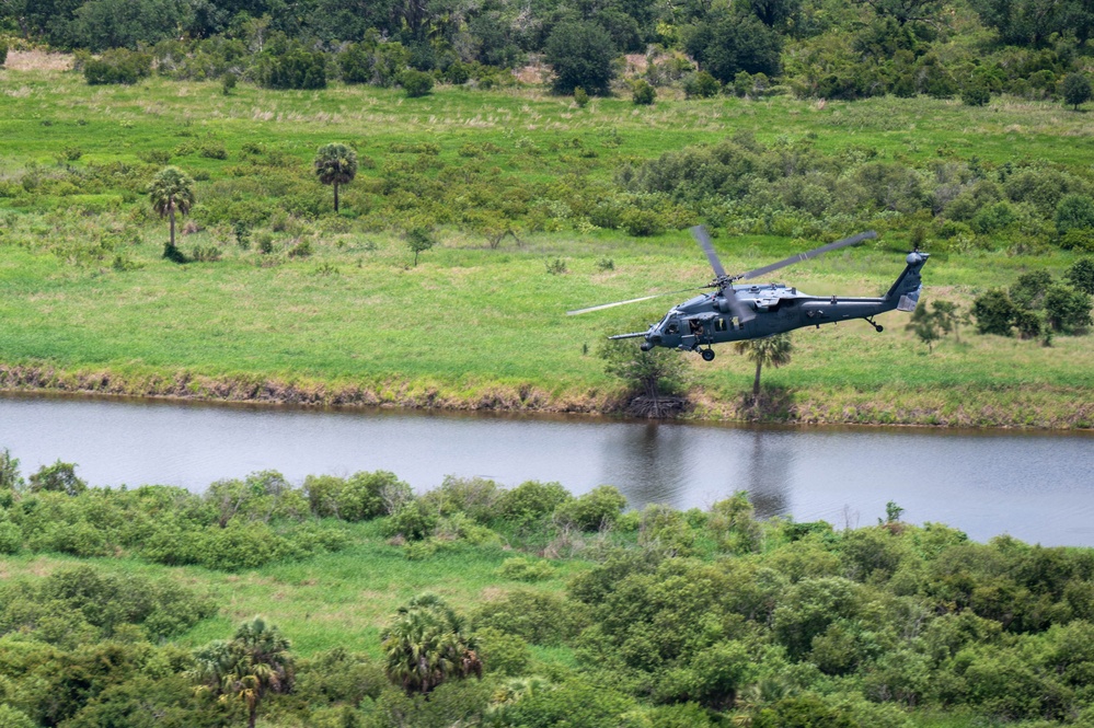 Rescue Airmen conduct two-ship training flight