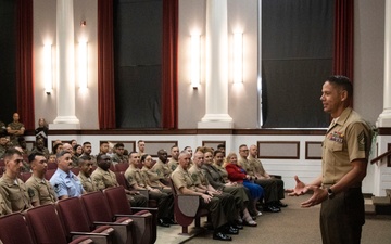 SMMC Ruiz speaks at pilot SNCO Leadership School graduation