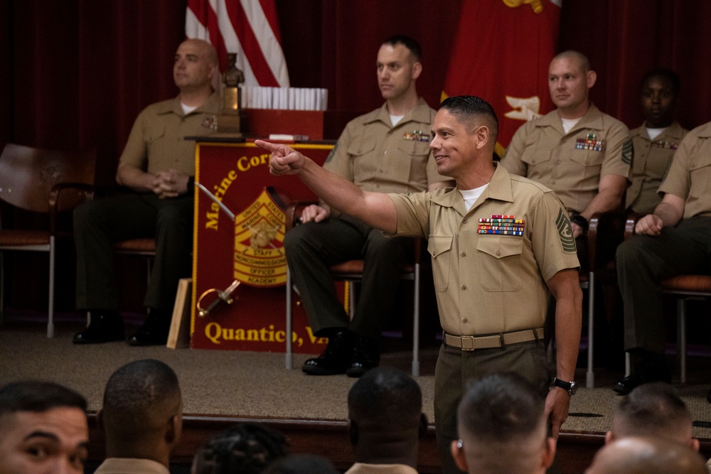 SMMC Ruiz speaks at pilot SNCO Leadership School graduation