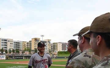 117ARW throws first pitch at Bham Baron's Game