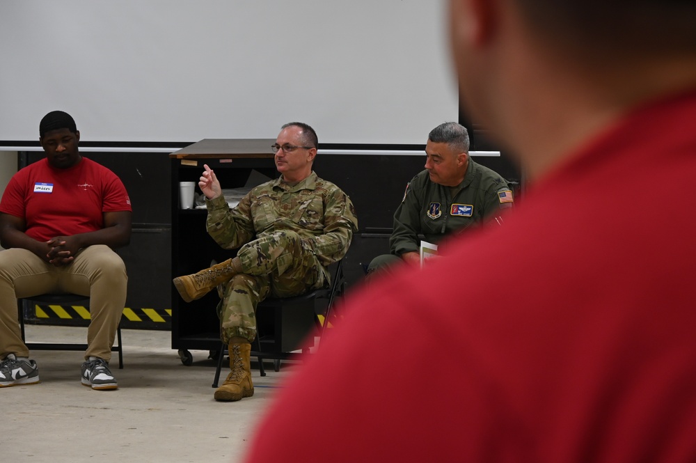 Wing Leadership speaks with 117th Red Shirts