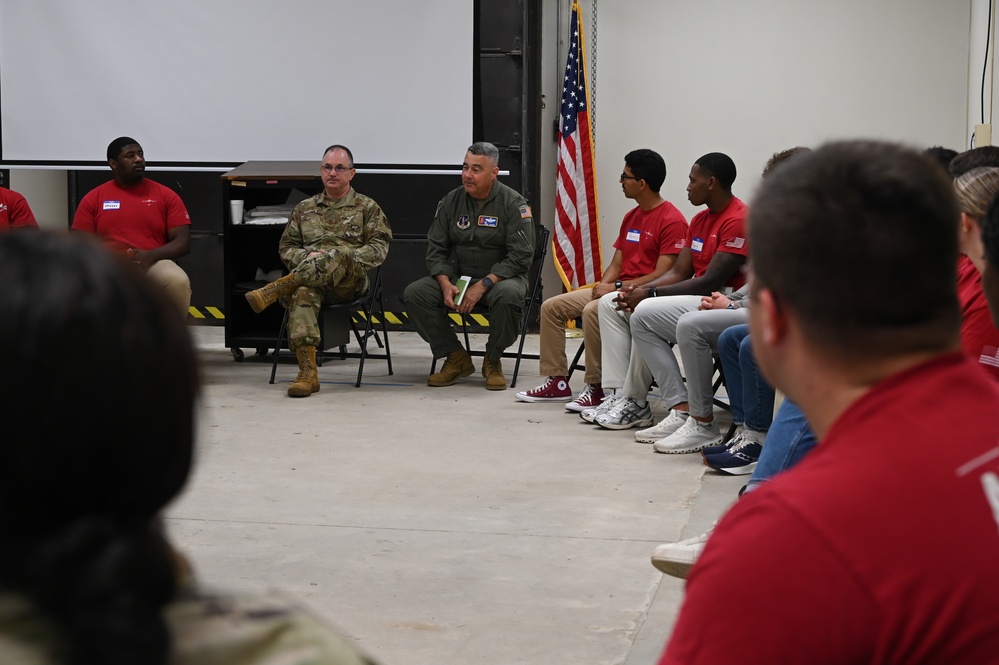 Wing Leadership speaks with 117th Red Shirts