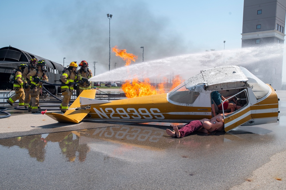 Rickenbacker and Local Fire Departments Controlled Burn Exercise