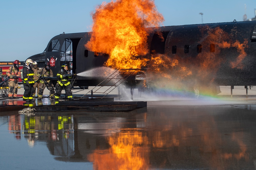 Rickenbacker and Local Fire Departments Controlled Burn Exercise