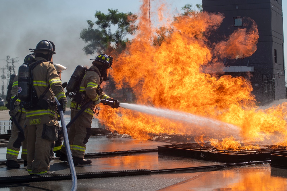 Rickenbacker and Local Fire Departments Controlled Burn Exercise