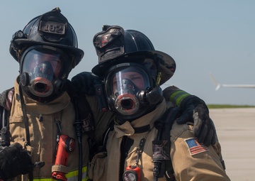 Rickenbacker and local fire departments-controlled burn exercise