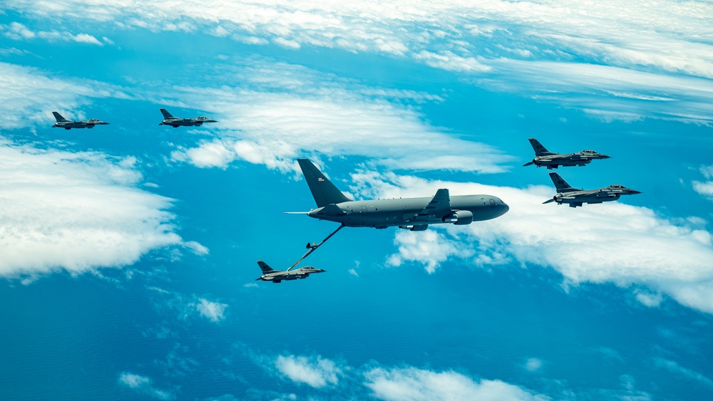 Travis AFB sends KC-46 across the Pacific to train with Misawa F-16s