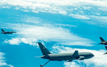 Travis AFB sends KC-46 across the Pacific to train with Misawa F-16s 