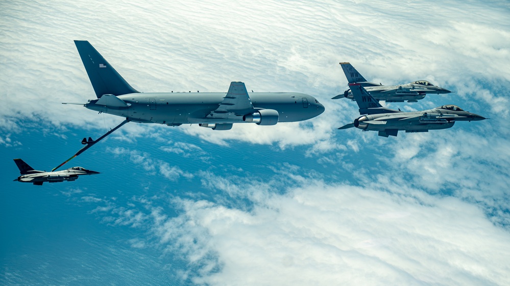 Travis AFB sends KC-46 across the Pacific to train with Misawa F-16s
