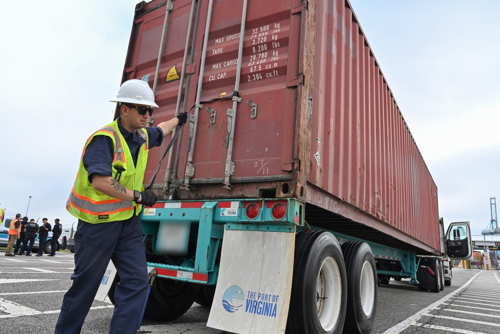 Coast Guard partners with law enforcement for multi-agency strike force operation at Port of Virginia terminal