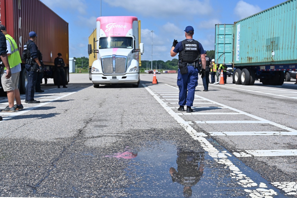 Coast Guard partners with law enforcement for multi-agency strike force operation at Port of Virginia terminal