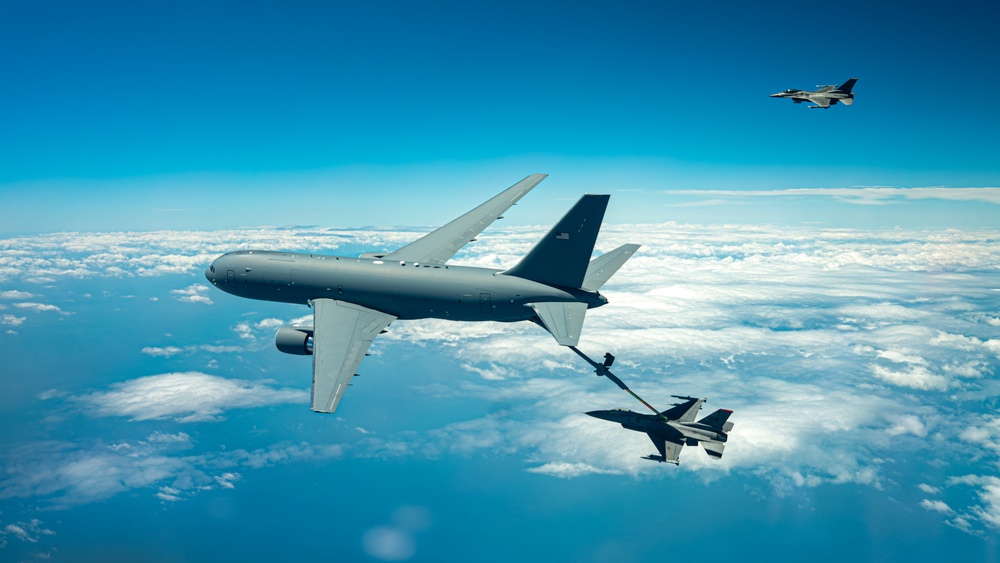 Travis AFB sends KC-46 across the Pacific to train with Misawa F-16s
