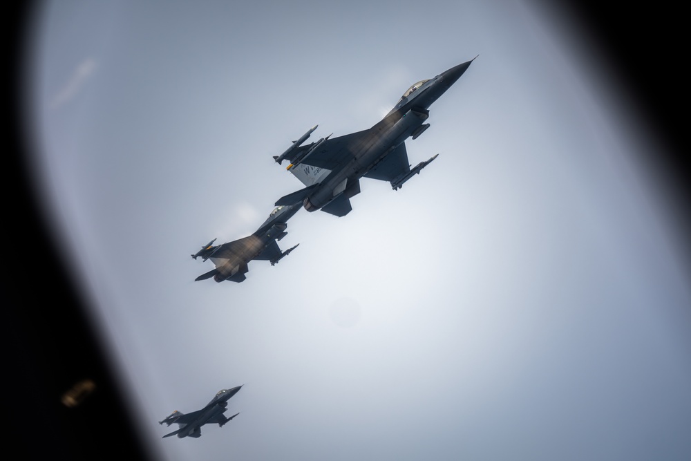 Travis AFB sends KC-46 across the Pacific to train with Misawa F-16s