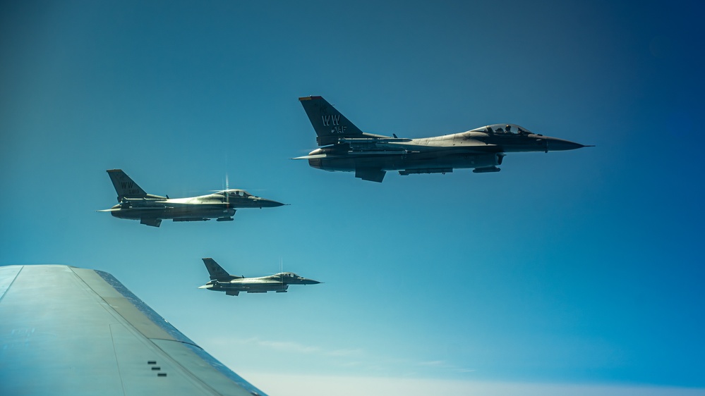 Travis AFB sends KC-46 across the Pacific to train with Misawa F-16s