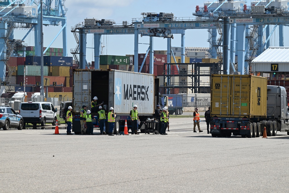 Coast Guard partners with law enforcement for multi-agency strike force operation at Port of Virginia terminal