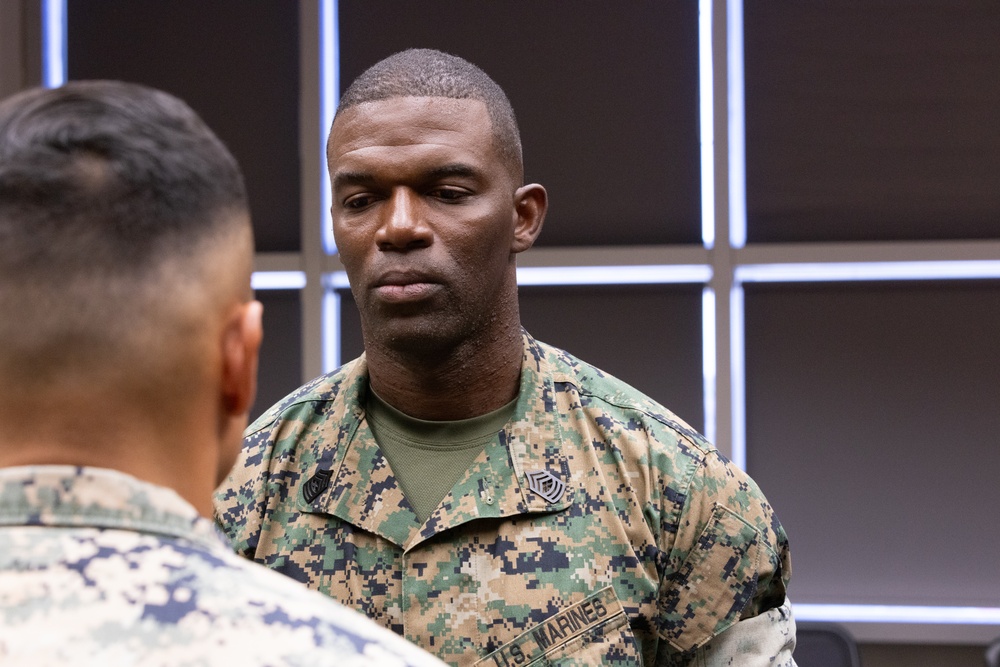 Master Gunnery Sgt. Vickers and Cpl. Vickers Promotion Ceremony