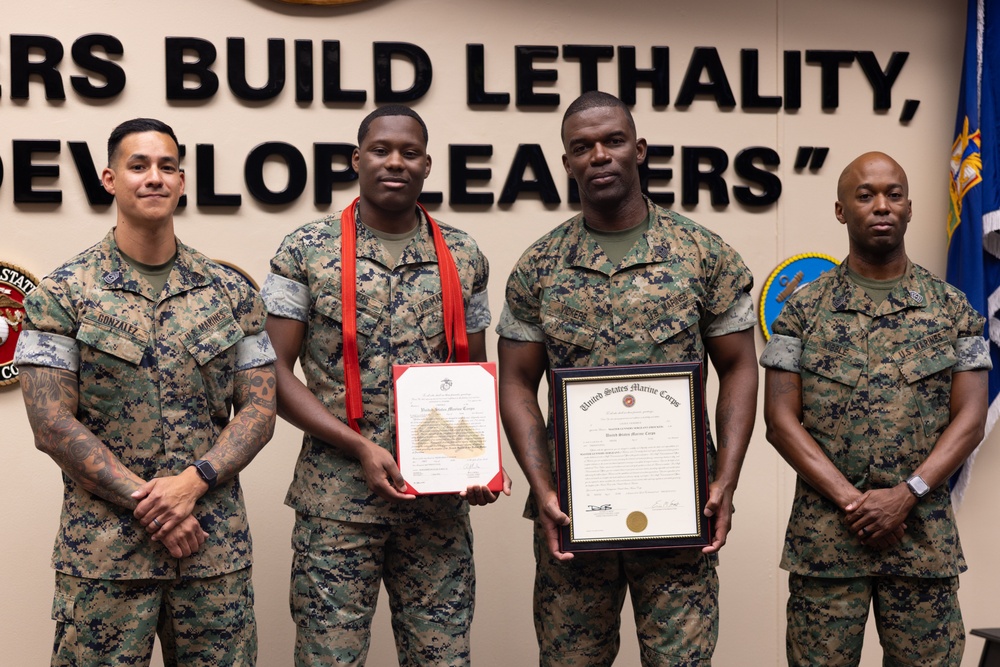 Master Gunnery Sgt. Vickers and Cpl. Vickers Promotion Ceremony
