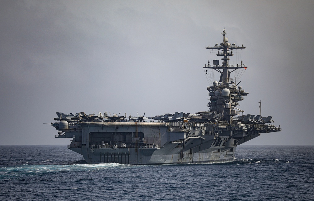 USS Milius conducts operations in the U.S. Central Command area of responsibility as part of the Carl Vinson Carrier Strike Group