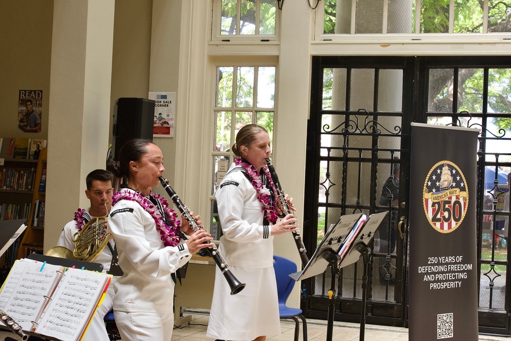 U.S. Pacific Fleet Band Woodwind Quintet features Clarinets during Library Concert