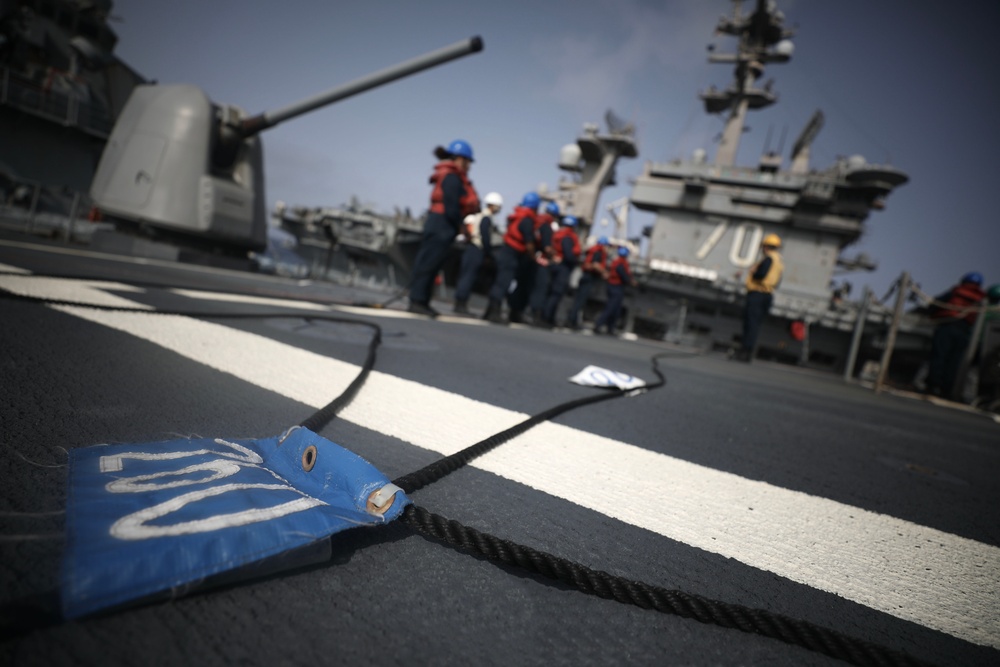 USS Milius conducts operations in the U.S. Central Command area of responsibility as part of the Carl Vinson Carrier Strike Group