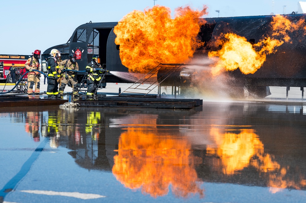 Rickenbacker and Local Fire Departments Controlled Burn Exercise