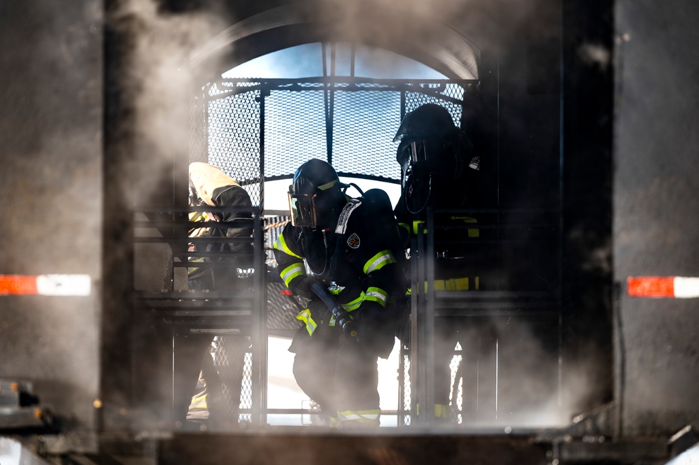 Rickenbacker and local fire departments-controlled burn exercise