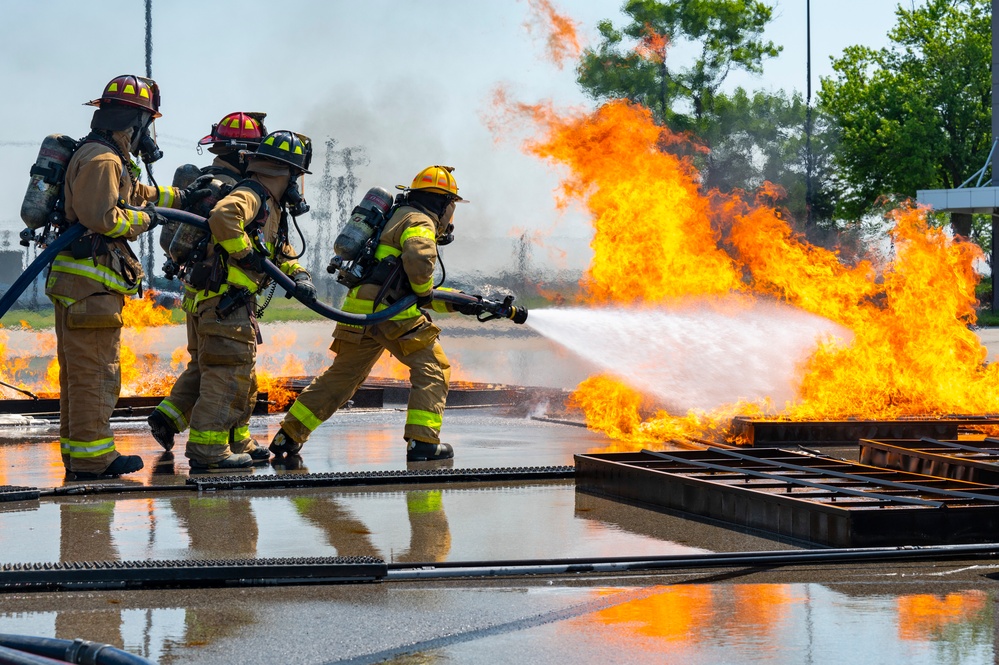 Rickenbacker and Local Fire Departments Controlled Burn Exercise