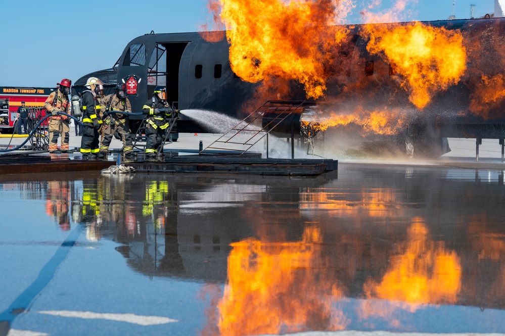 Rickenbacker and Local Fire Departments Controlled Burn Exercise