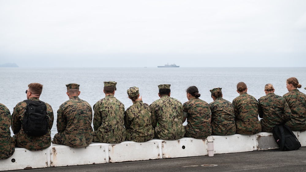 Family, friends and midshipmen embark USS Somerset for Tiger Cruise