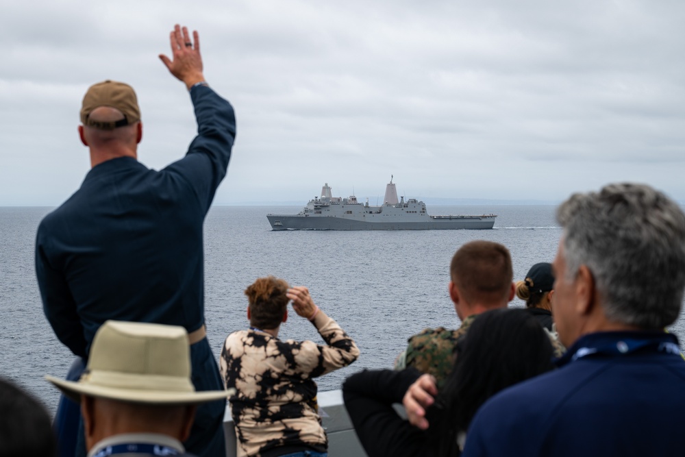 Family, friends and midshipmen embark USS Somerset for Tiger Cruise