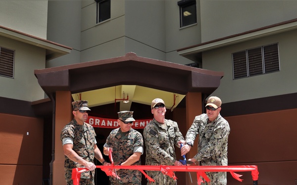 Military Personnel Cut the Ribbon for New Enlisted Housing on Camp Blaz