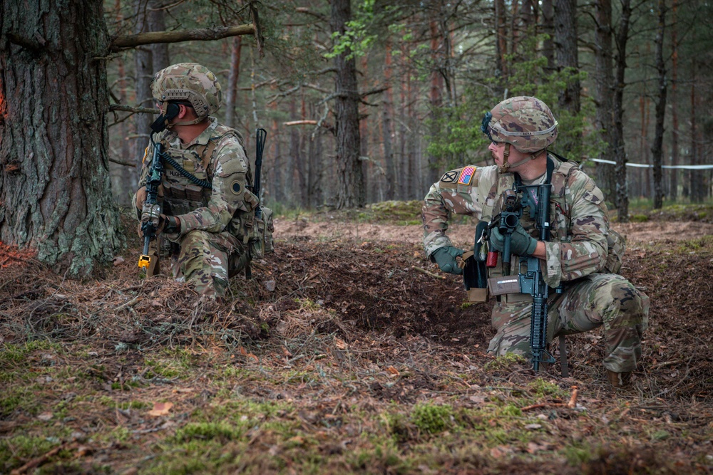 Michigan National Guard Infantry conduct training maneuvers in Latvia