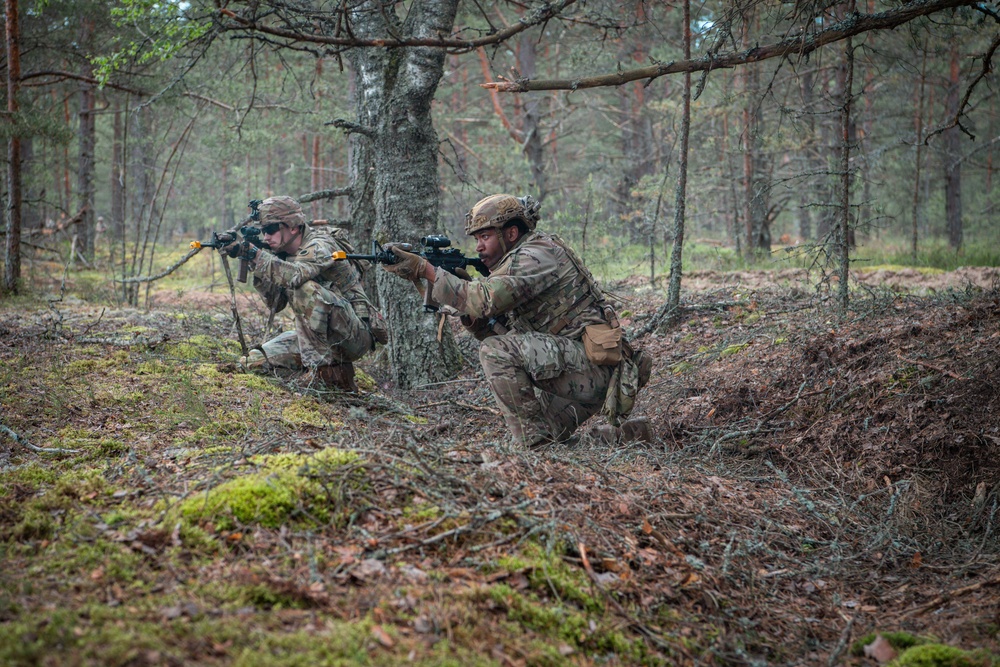 Michigan National Guard Infantry conduct training maneuvers in Latvia