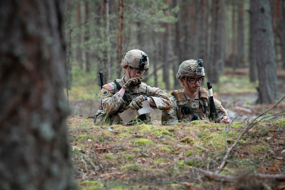 Michigan National Guard Infantry conduct training maneuvers in Latvia