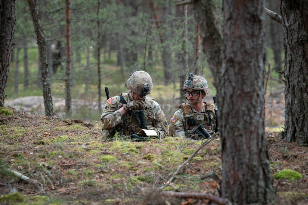 Michigan National Guard Infantry conduct training maneuvers in Latvia