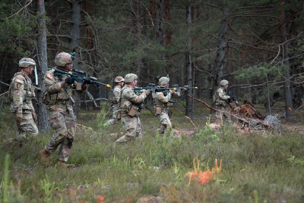 Michigan National Guard Infantry conduct training maneuvers in Latvia
