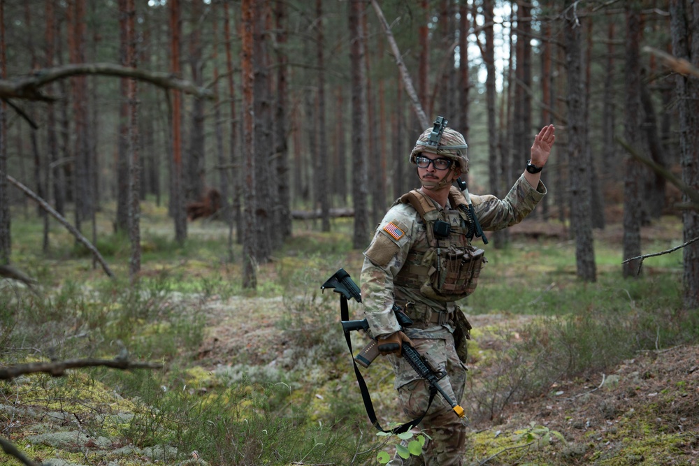 Michigan National Guard Infantry conduct training maneuvers in Latvia